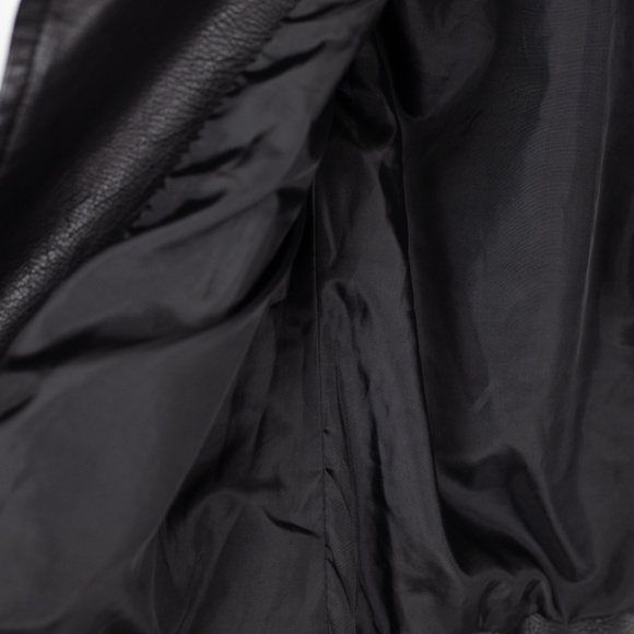 Flamant Rose Collection Women’s Black Vegan Faux Leather Moto Jacket Size 2 - Picture 5 of 8